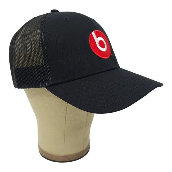Beats Dr Dre Embroidered Logo Black Mesh Trucker Snapback Hat Cap America - Picture 3 of 13